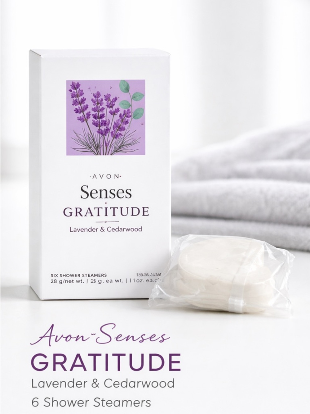 Avon Senses Lavender Cedarwood Shower Steamers 6 Ct Spa Aromatherapy